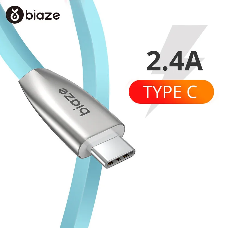 Biaze 1,2 M 2.4A usb type C кабель для USB-C мобильного телефона быстрое устройство для зарядки кабель для huawei P20 samsung Galaxy S9 S8 Plus