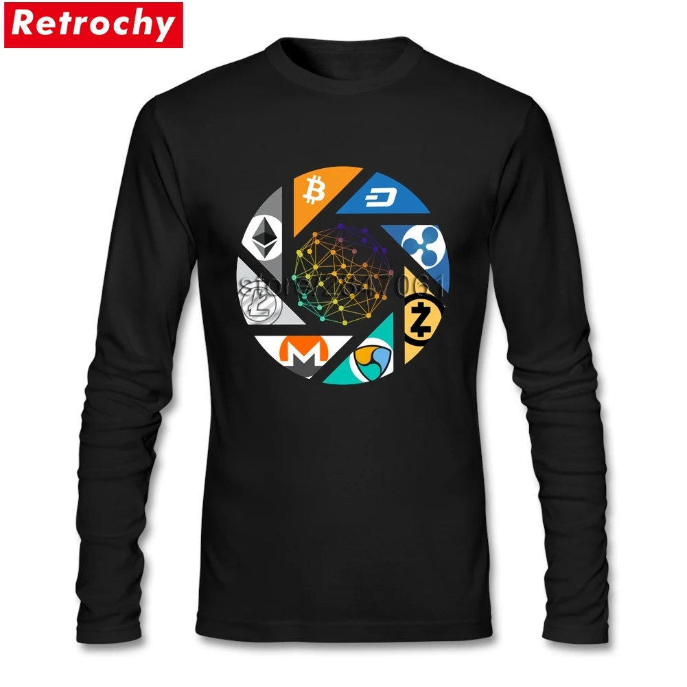 Cryptocurrency Bitcoin Litecoin Dash Zcash Ethereum Monero Ripple Men T Shirts Asian Size Crew-neck Long Sleeve T- Shirts Cryptocurrency Bitcoin Litecoin Dash Zcash Ethereum Monero Ripple Men T Shirts Asian Size Crew-neck Long Sleeve T- Shirts