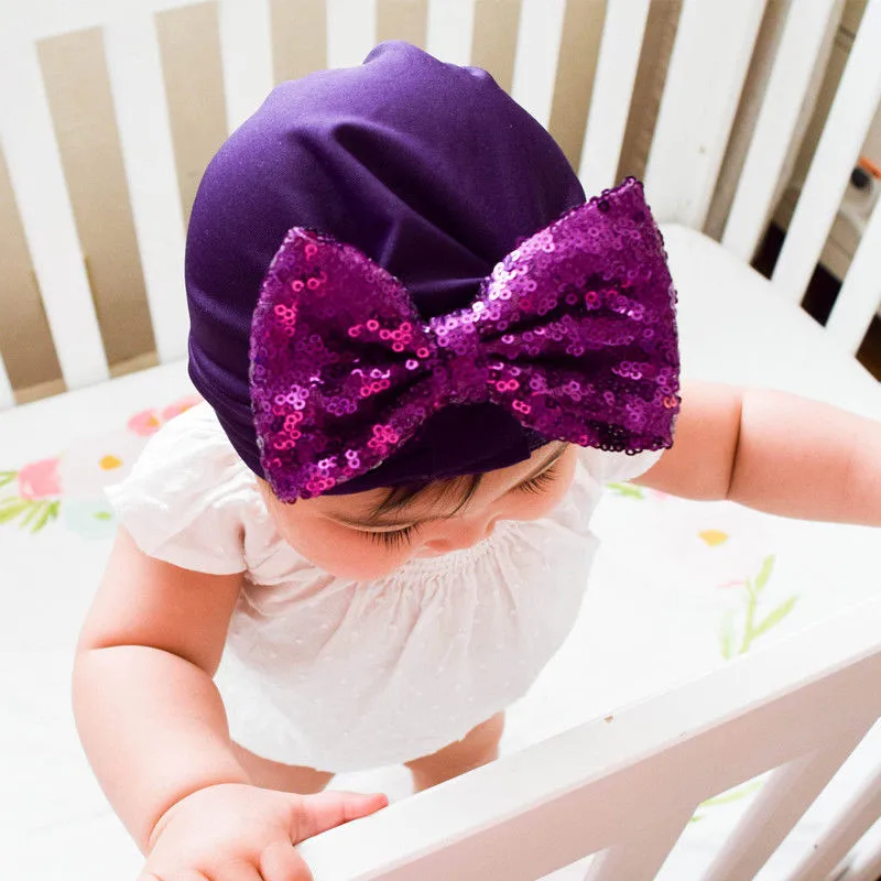 Fashion Newborn Infant Baby Boy Girl Hat Unisex Kids Solid Bow Beanies Autumn Winter Keep Warm Children Cotton Cap