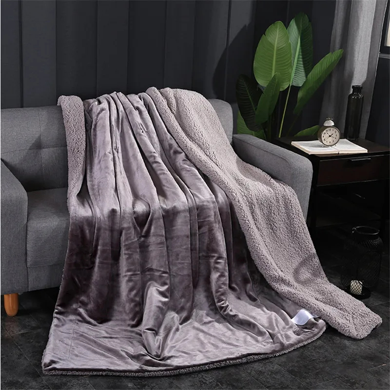 

glossy Pure color Cashmere Blanket Thick Blankets Double Coral Fleece Bed Sheet Sofa Throws Blanket Children Quilt Cobertor