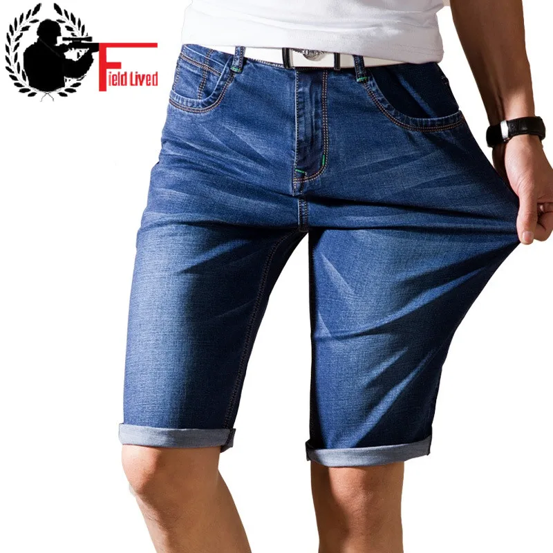 Brand Mens Lightweight Denim Jeans Shorts Plus Size Blue Jeans Short