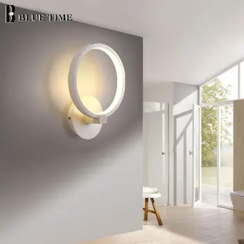 

Square&Circle Frame Modern LED Wall Lights For Living Room Dining Room Bedroom Study Room Black&White Finished LED Wall Lamps