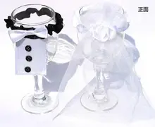font b Wedding b font Decorations champagne flutes cup Decorations band holders Men bridegroom suit