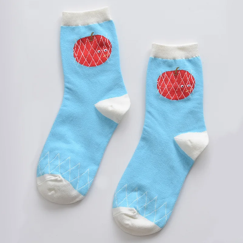 Кавайные корейские женские милые хлопковые носки кавайные хлопковые носки с рисунком яиц пончиков суши Харадзюку смешная дешевая новинка художественная носочки до лодыжки розового цвета - Цвет: 18