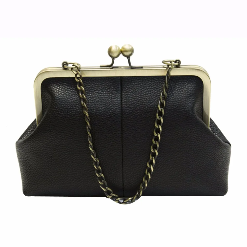 Us 21 55 Donalworld Women Messenger Bag Retro Kiss Lock Pu Leather Crossbody Vintage Shoulder Purse Handbag Totes Solid Color In Top Handle Bags
