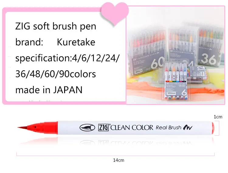 TUNACOCO, Япония, kuretake, ZIG Mark, набор ручек, маркеры, цветная ручка, мягкая кисть, ручка для рисования, товары для рукоделия bb1710181