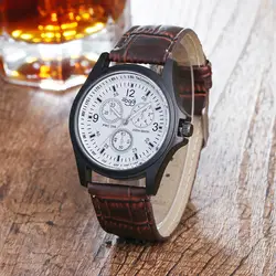Унисекс Элитный бренд Для мужчин часы аналоговый циферблат Для женщин кварцевые часы Мода Повседневное кожаный ремешок пару наручные часы