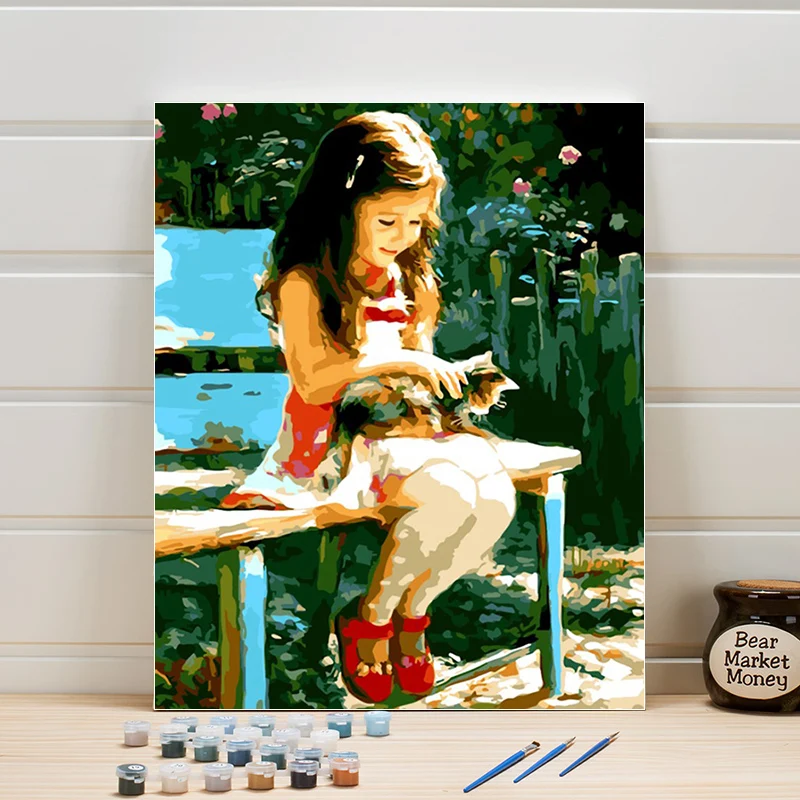 

Paint Oil Painting By Numbers Kid Figure On Canvas Acrylic Coloring Art Pictures For Living Room Wall Adults Drawing One Piece