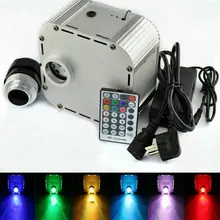 32 Вт RGB Мерцание светодиодный волоконно-оптический свет двигателя алюминиевый Драйвер+ 28key RF пульт дистанционного управления f/PMMA Пластиковый волоконный кабель звезда DIY потолок