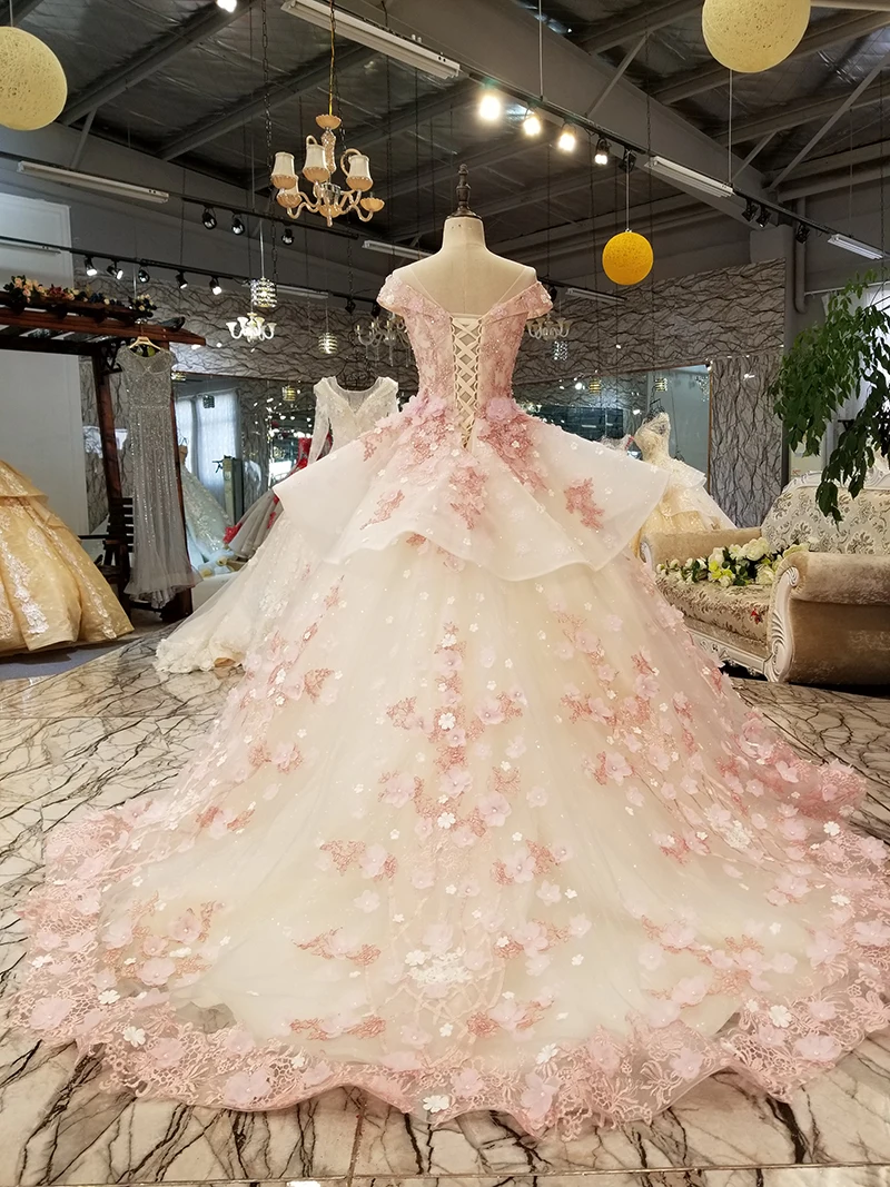 LS6669 цвет кружева 3d цветы вечернее платье колпачок рукав o-образным вырезом зашнуровать вверх платье для бальное платье для прекрасной китайской оптовой продажи