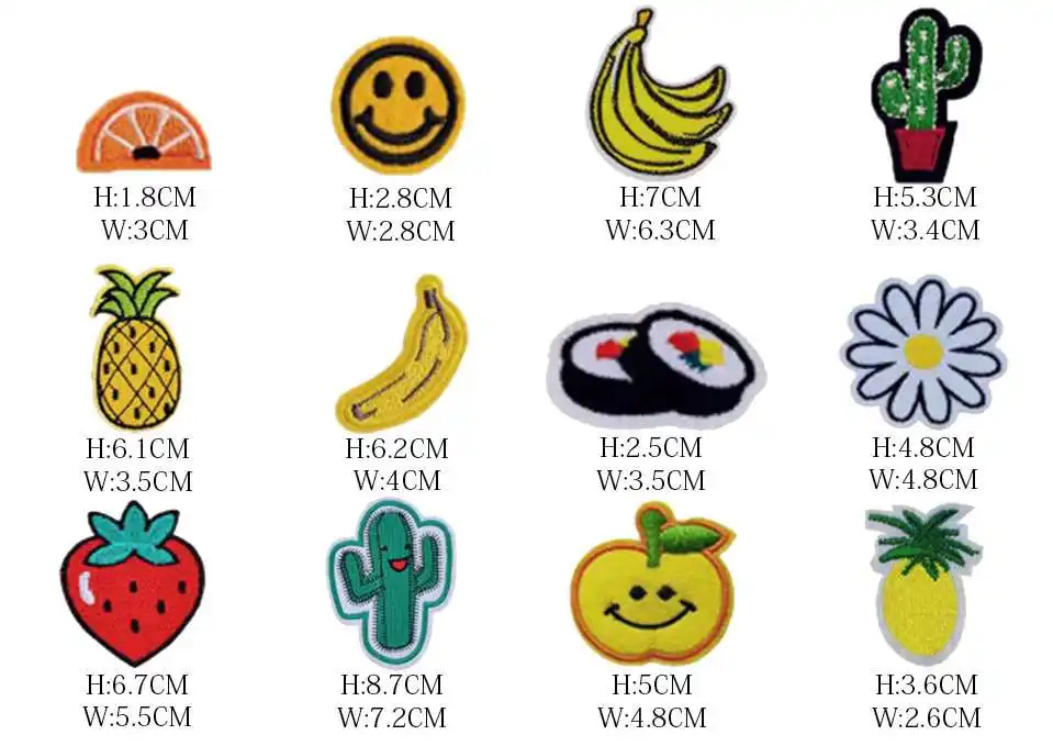 Iron On Embroidery Applique Patches Kids DIY 3D Apple Banana Orange Watermelon Sushi Flower Patches For Clothes Clothing (3)