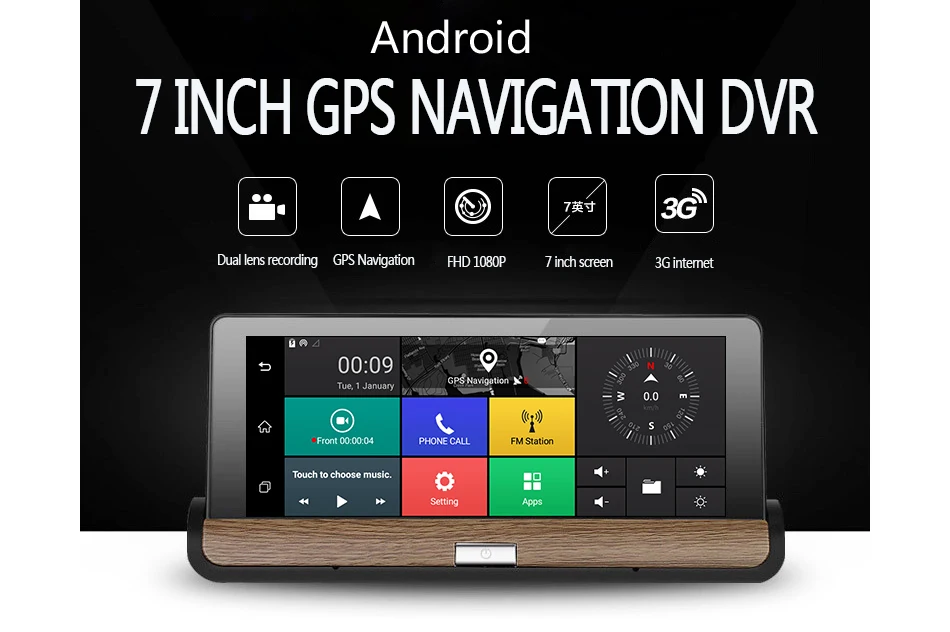 3g заднего вида автомобиля gps навигация камера DVR двойной объектив DVRs FULL HD Android gps навигатор Автомобильный регистратор Dashcam