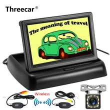 4.3 pollici HD Pieghevole Auto Retrovisore della Macchina Fotografica di Backup Reverse Backup Monitorr Retromarcia LCD Display TFT DA 2.4 Ghz Macchina Fotografica Senza Fili Kit