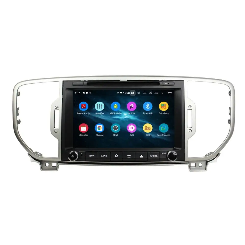 Discount IPS Android 9.0 Octa Core 2din 8" Car DVD Player for Kia Sportage 2016 2017 Radio GPS 4GB RAM Bluetooth 4.2 WIFI USB 32GB ROM 1