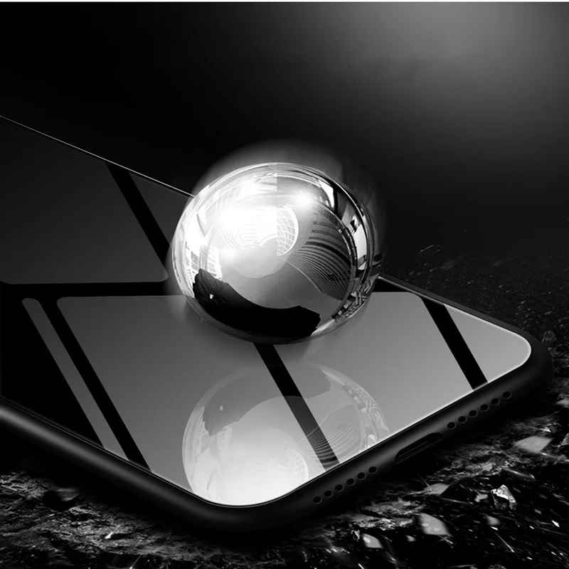Чехол для Vivo V7 Plus градиентное закаленное стекло + чехол с мягкими краями V7Plus