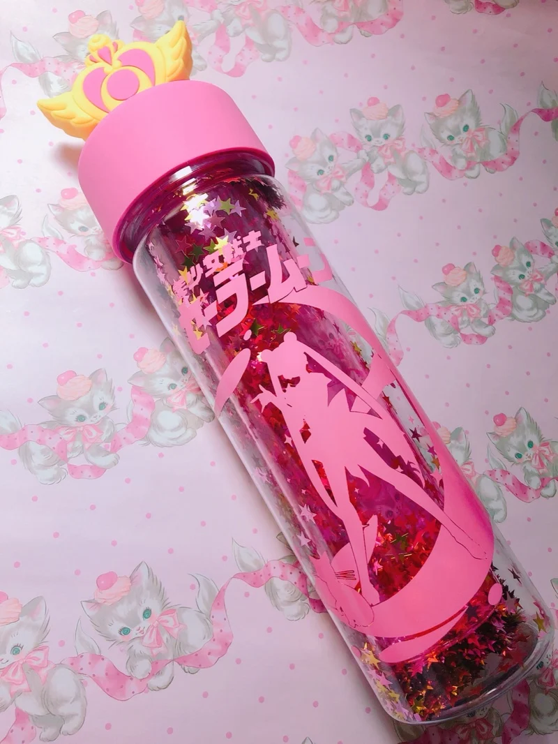 Аниме Сейлор Мун Хрустальная розовая бутылка для воды звезда кружка для путешествий палочка Tsukino Usagi Serenity косплей реквизит подарок