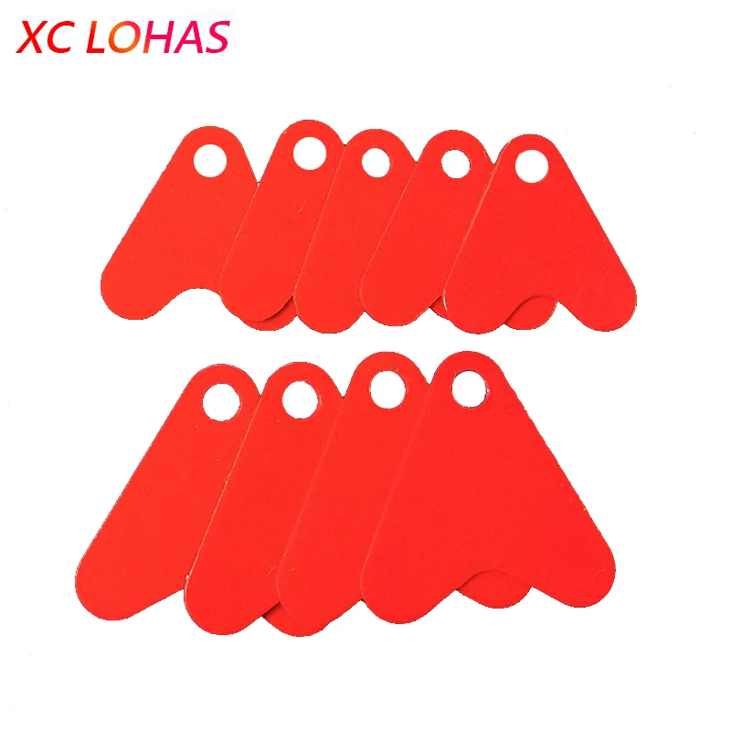 

100pcs 21mm 16mm Heart Shape Red Plastic Fish Tails for Metal Spoon Lures DIY Fishing Accessories