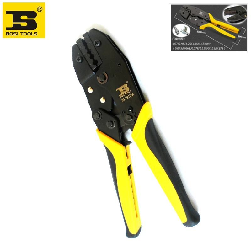 

BOSI ratchet coaxl cable terminal crimping plier (0.042/0.068/0.078/0.128/0.151/0.178)