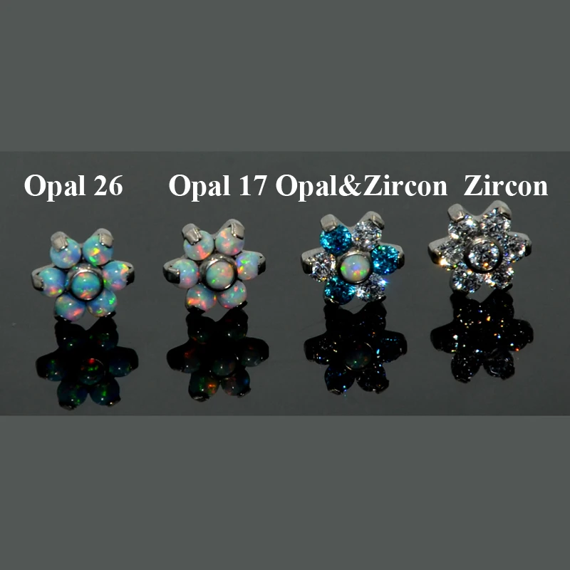 1Pcs G23 Titanium Prong Set Fire Opal Ear Tragus Cartilage Studs Helix Tragus Piercing Barbell Body Jewelry Stud Earring - Image 5
