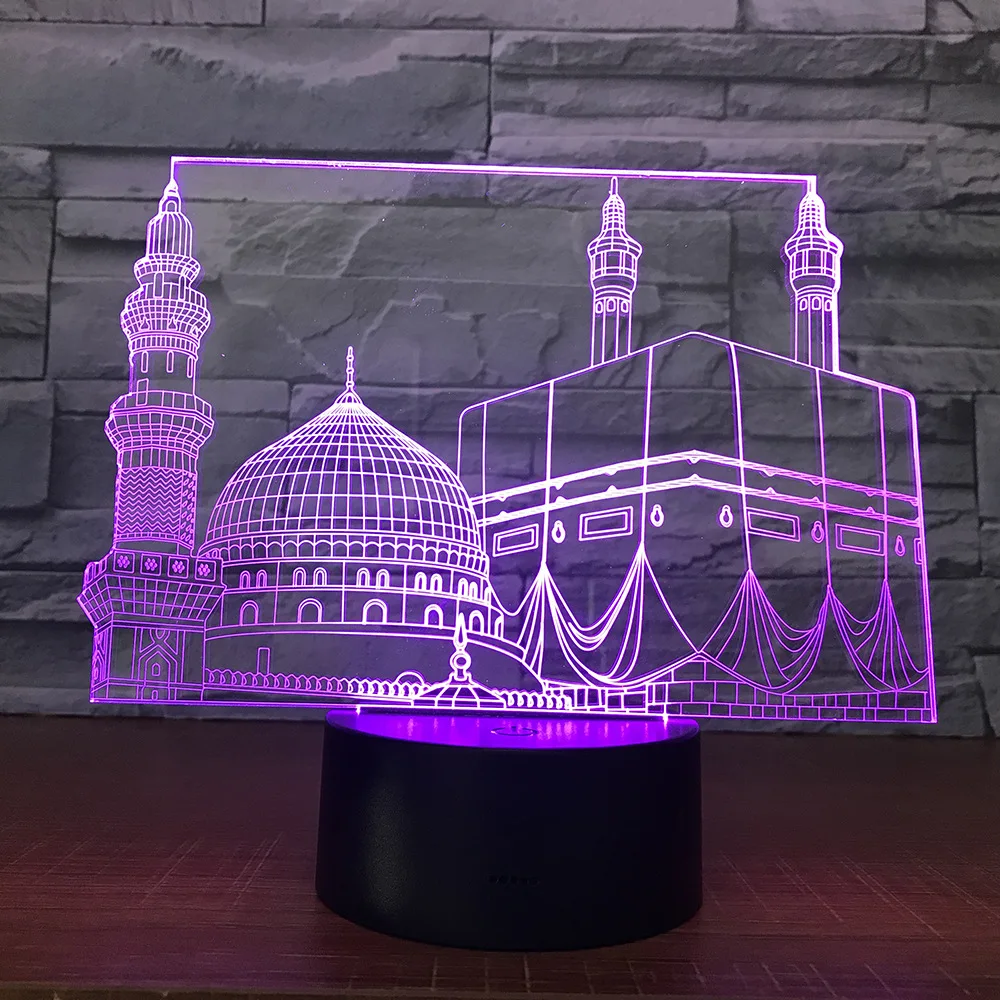  Temple Castle Palace 3d Lamp 7 Color Led Night Lamps For Kids Touch Led Usb Table Lampara Lampe Bab - 32888488175