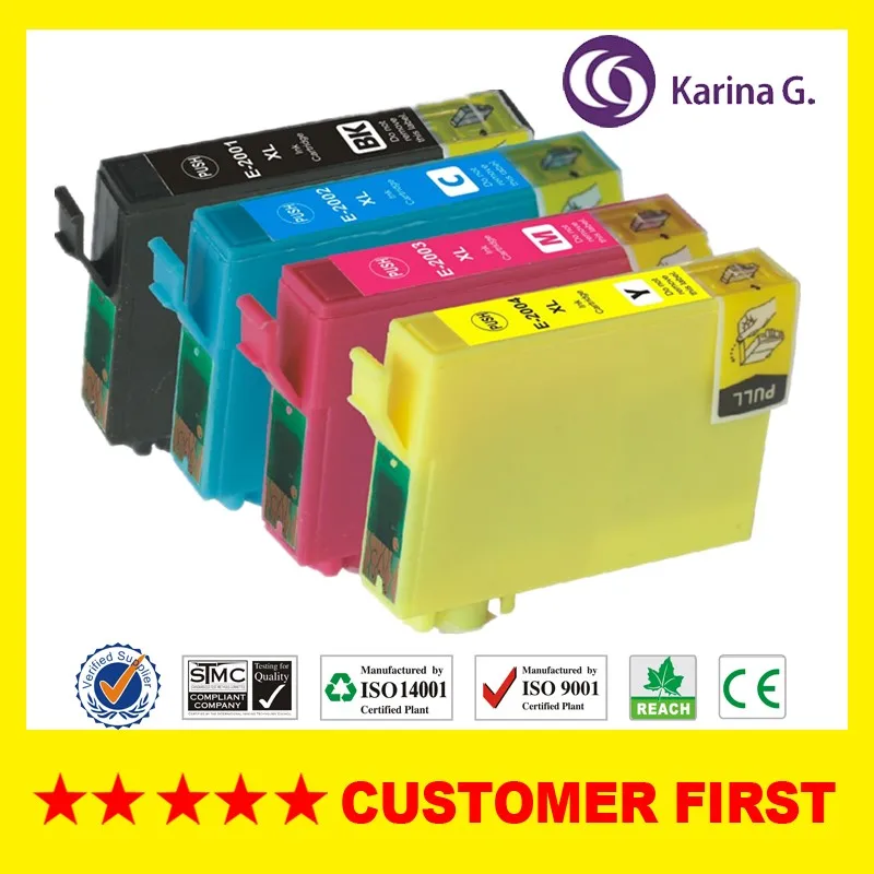 4X 200X Generic Ink For EPSON Expression Home XP 200 XP 100 XP 300 Inkjet Cartridges-in Ink