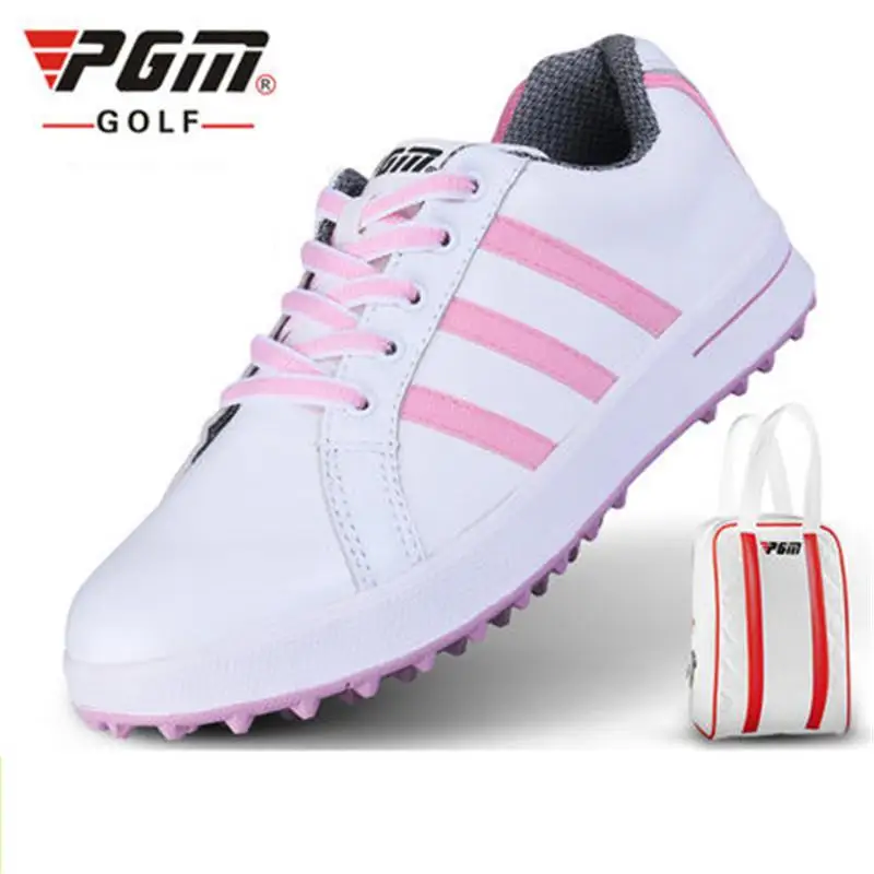 Best Price PGM Woman Golf Shoes Non-slip Wear-resistant golf sneakers Female Waterproof Breathable No nail golf shoes With shoes bags 35-39