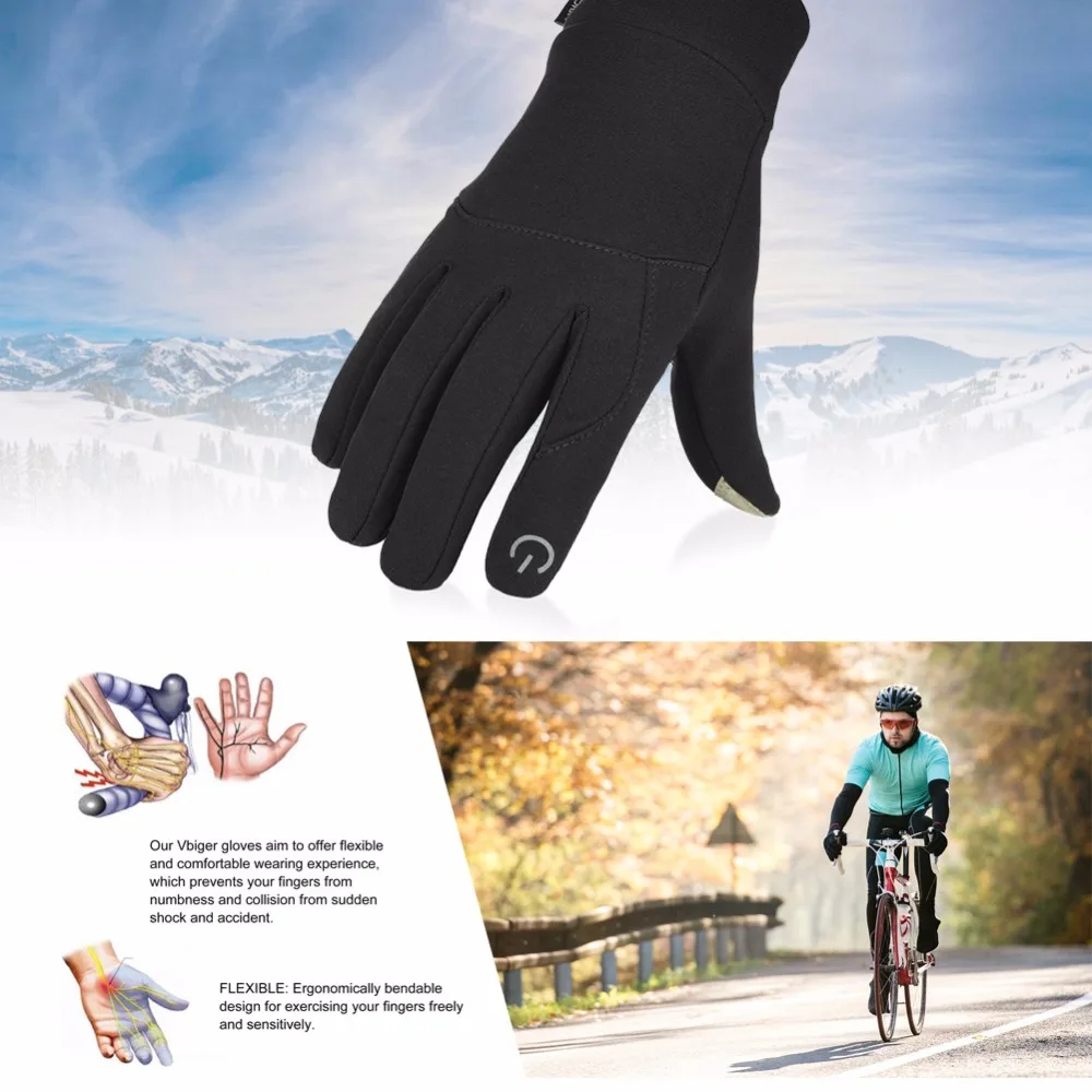 Vbiger  Adult Winter Gloves Professional Outdoor Cycling Running Touch Screen Gloves Winter Sport Gloves for Men Women