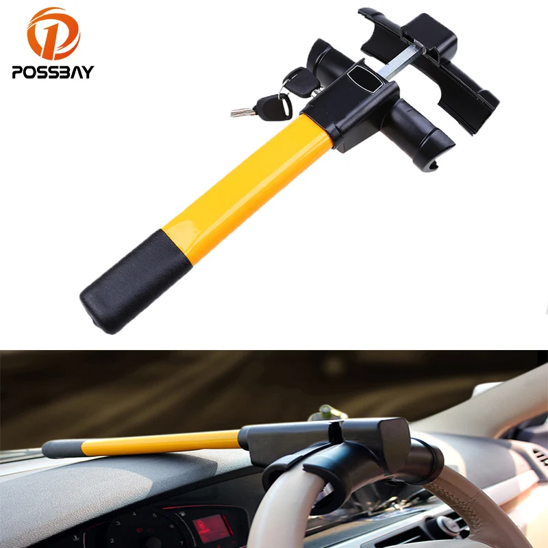 POSSBAY Universal Steering Wheel Lock Auto Trunk Car Anti theft