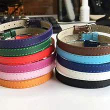 10 шт 8*230 мм браслеты из натуральной кожи DIY Аксессуары подходят 8 мм скользящие буквы/Скользящие Подвески скользящие бусины, SWD004