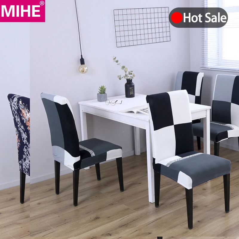 

MIHE Spandex Elastic Printing Dining Chair Slipcover Modern Removable Kitchen Seat Case Stretch Chair Cover for Banquet YZT16