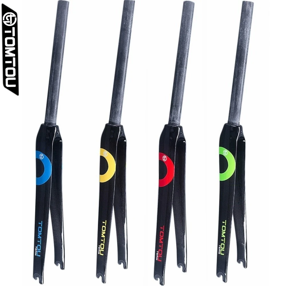 

TOMTOU Bicycle Road Fork Carbon Fibre Fork 700C V Brake Used Racing Bike Part Steerer Tube Diameter 28.6mm