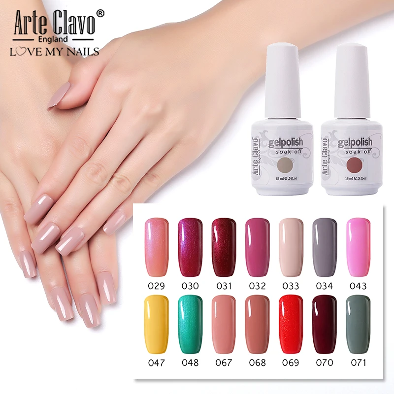 

Arte Clavo Gel Nail Polish For Nail Manicure 15ML Gel of Nail Art Design Glitter Semi Permanent Hybrid Soak Off Tops Gel Varnish