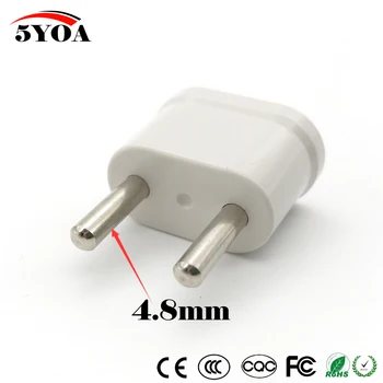 5YOA US EU EURO Europe Travel Power Schuko Plug Adapter Charger for USA converter