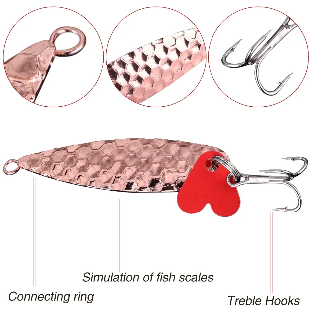 Sougayilang 4 шт. металлическая блесна ложка рыболовная приманка жесткие приманки блестки шум блестка тройной крючок снасти