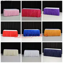 Прямоугольная длинная атласная настольная юбка скатерть для банкета свадебное событие, фестиваль украшения