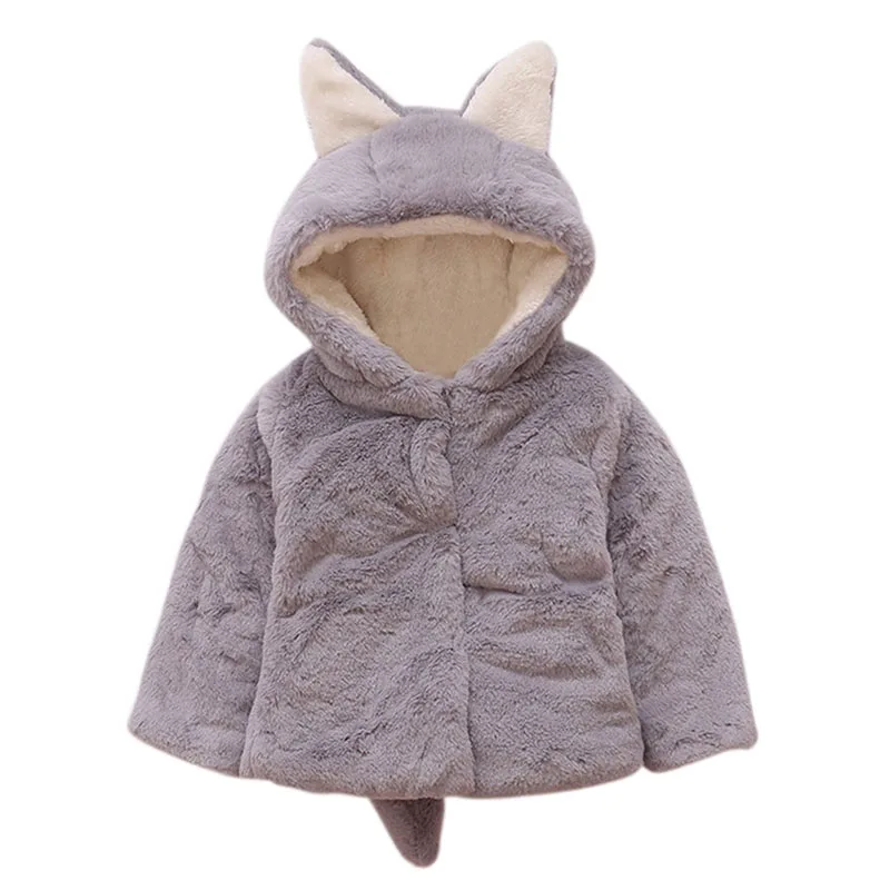 

Children Clothes Winter Warm Coats Baby Kids Boys Girls Hooded Coat Solid Cute Kids Girls Jacket Outwear 1-3Y