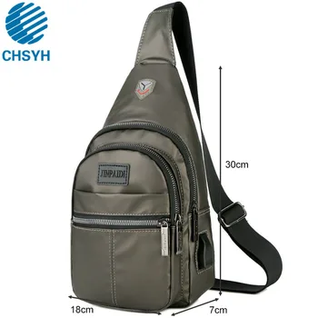 

Boys Waterproof Resistant Small Chest Bag Men's Fashion Trend Men Single Shoulder Bag with Headphone Hole Satchel