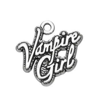 

Skyrim 20pcs Vampire/ PARTY/ BAD/ TOUGH/ DADDY'S Girl Statement One-side Charm Antique Sliver Zinc Alloy DIY Necklace&Bracelet