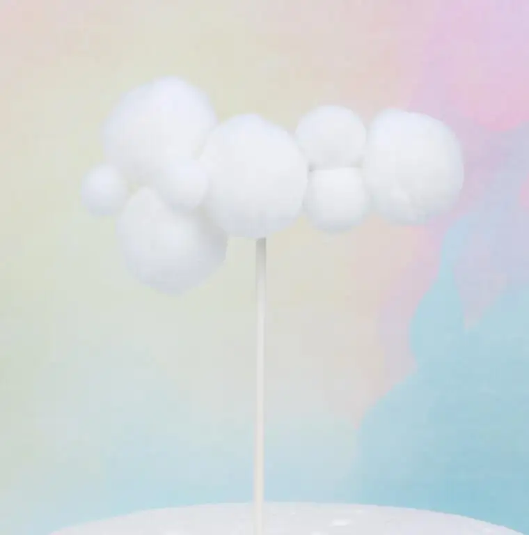 Воздушный шар Топпер для торта розовые синие трехмерные вечерние украшения Топпер для торта украшения принадлежности для дня рождения свадьбы - Цвет: Long White Cloud