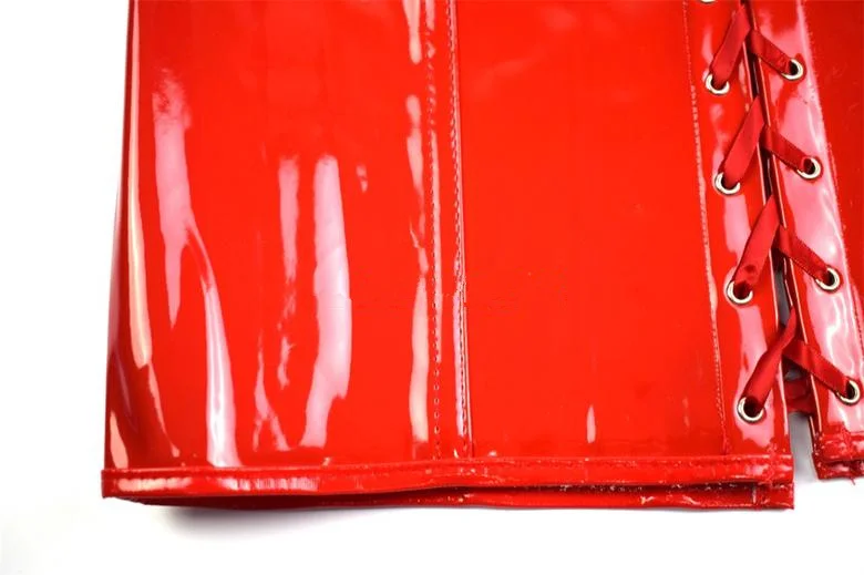 Красный сексуальный корсет платье латекс талии Cincher стимпанк зашнуровать корсет Готический Бюстье Bodycon corselet Corpete поясные Корсеты пикантные