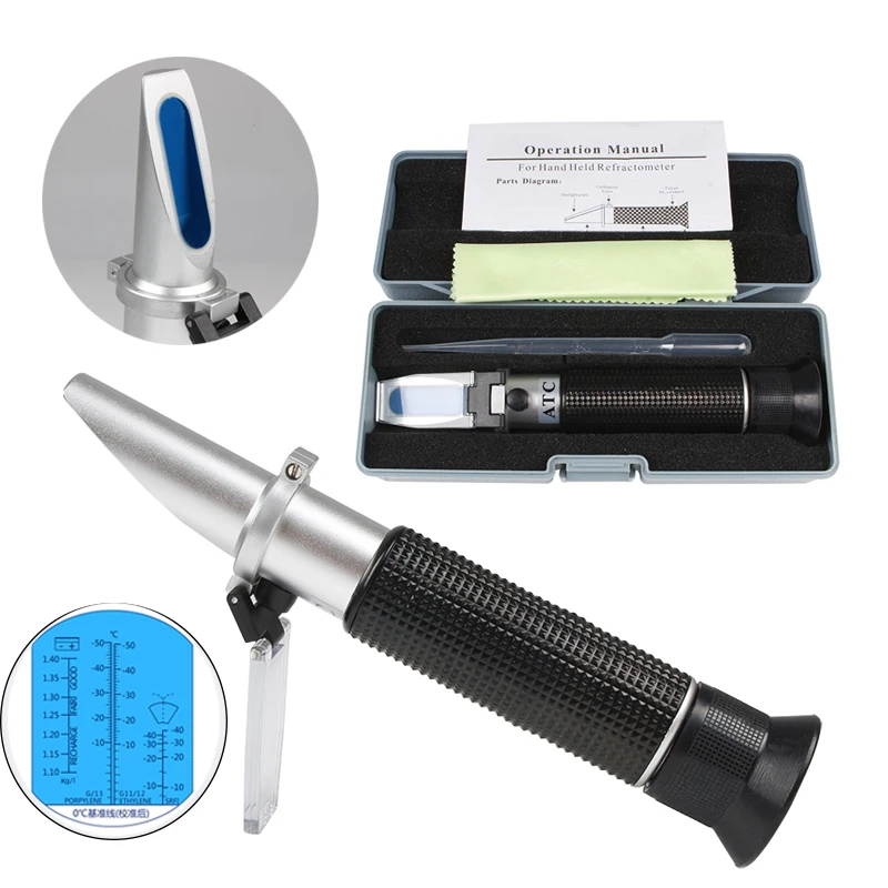 

Handheld Antifreeze Refractometer Freezing point, Salimeter Saccharimete Test, Electrolyte Hydrometer