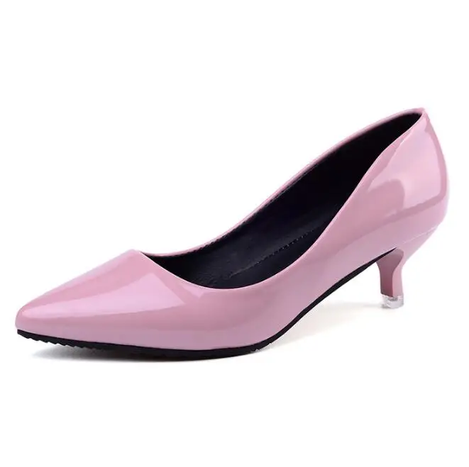 Pink 4CM Новинка года; модные женские туфли-лодочки на высоком каблуке; классические пикантные свадебные туфли на тонком каблуке; цвет белый, красный, бежевый; цвет синий, красный, винный - Цвет: Pink 4CM