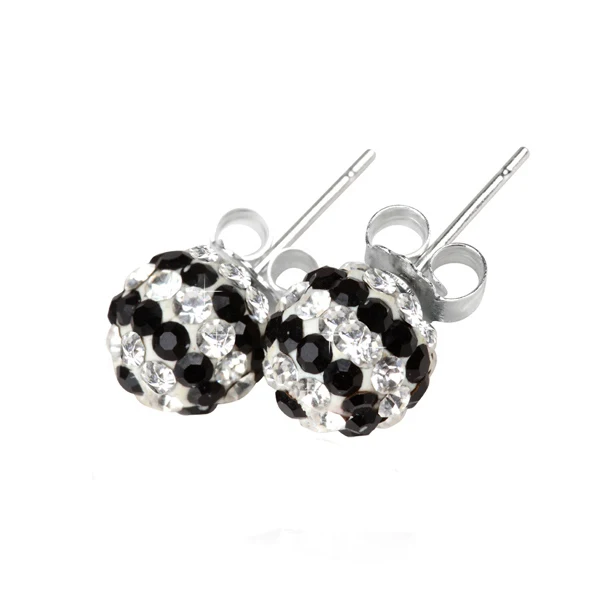 

Wholesale New Arrival 925 Silver Jewelry Czech Stones crystal Disco Ball stud earrings