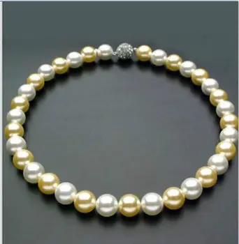 

elegant 11-12mm south sea white gold multicolor pearl necklace 18inch