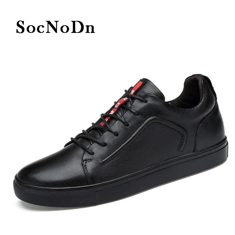 SocNoDn Men's Leather Shoe Fashion 2018 Spring Genuine Casual Footwear Male Leisure Summer Breathable Soft | Обувь