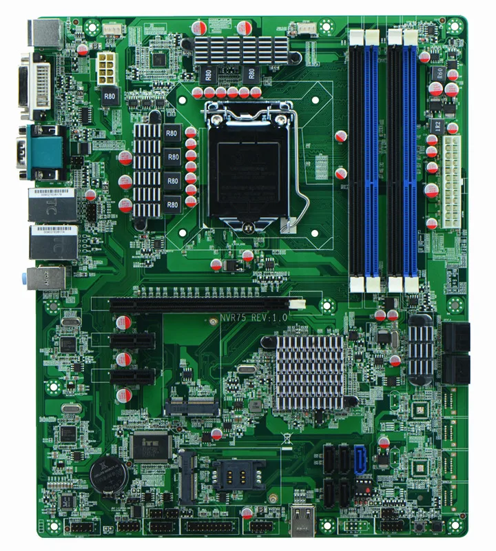 10*SATA + 2* RJ-45 LAN +2* COM+24pin ATX Power NVR mmotherboards industrial