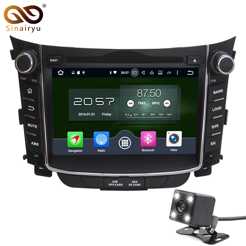 Восьмиядерный 7 &quotHD 1024*600 4 ГБ Оперативная память Android 6.0.1 dvd плеер Радио GPS для Hyundai