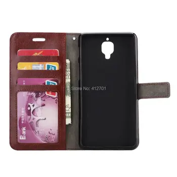 

30pcs/lot free shipping Crazy Horse Wallet PU Leather+TPU Case Cover for Oneplus 3