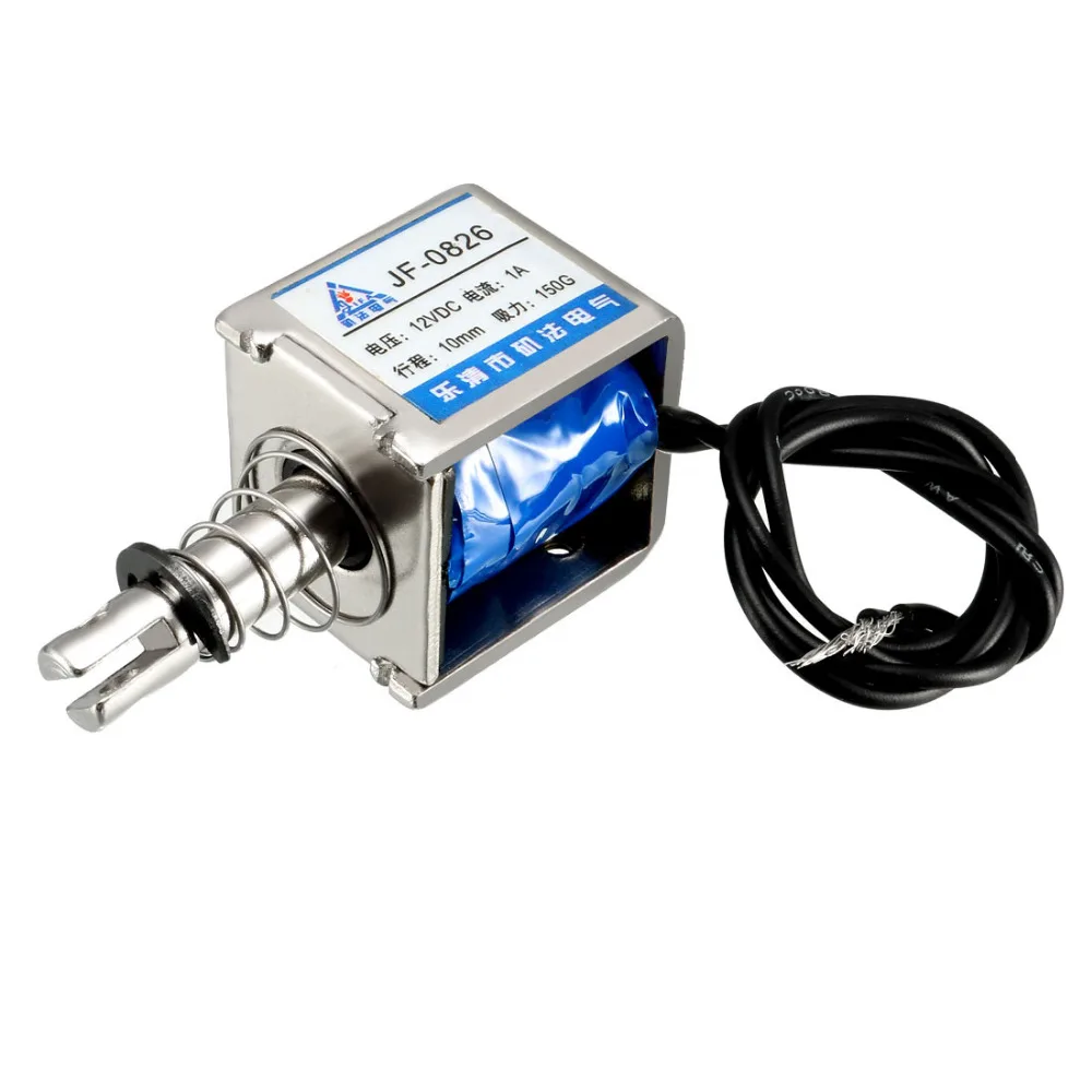 

Uxcell DC Solenoid Electromagnet DC6V 12V 24V 350/400mA /1A 150g 20/25N 10mm Pull Type Open Frame Linear Motion Electromagnet