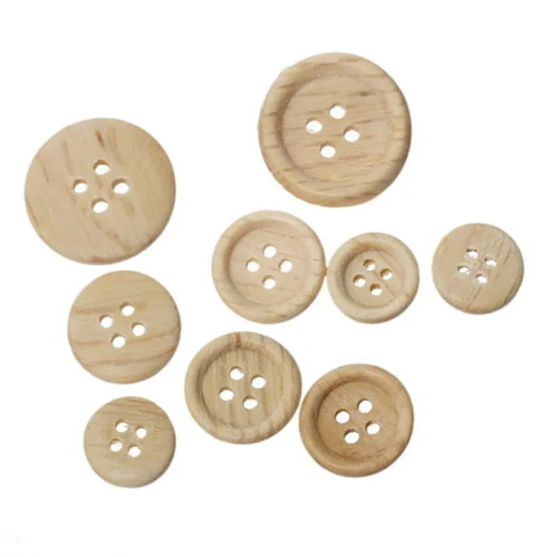 Beige Tan 20mm 4 Hole Buttons For Sewing Knitting Jacket Coat Set of 10